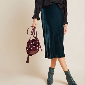 Anthropologie Maeve Kelly Velvet Midi Dress